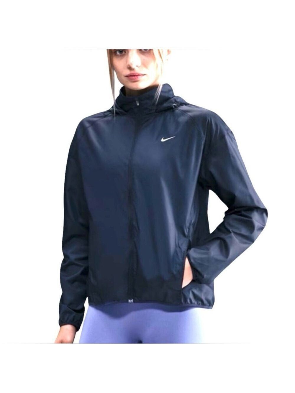 NIKE Women's Running jacket w front zip pockets & Mesh vents at back, sz medium